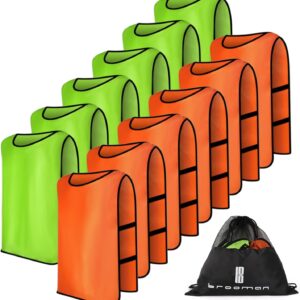 brooman Scrimmage Training Vest Kids Youth Adult Soccer Practice Jersey Athletic Pinnies (12 &24 Pack)