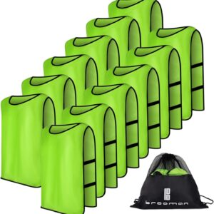 brooman Scrimmage Training Vest Kids Youth Adult Soccer Practice Jersey Athletic Pinnies (12 &24 Pack)