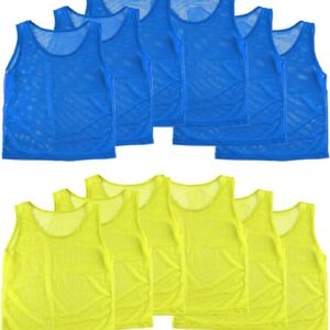Super Z Outlet 12 Pinnies Scrimmage Vests Team Practice Jersey for Child Youth Teen Lightweight