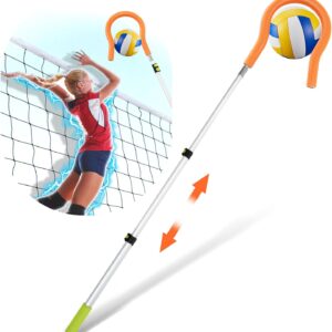 Adjustable Volleyball Spike Trainer with Question Mark Hook Volleyball Training Equipment Durable Lightweight Hitting Trainer Equipment Volleyball Holder for Serving Jump Spiking