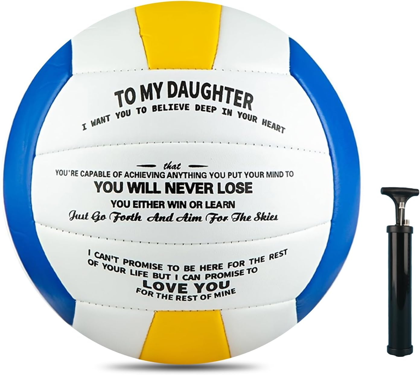 Volleyball Gift for Daughter Personalized Indoor Outdoor Sports Balls,Engraved Message Volleyballs Official Size 5 Birthday Presents from Mom Dad,with Pump