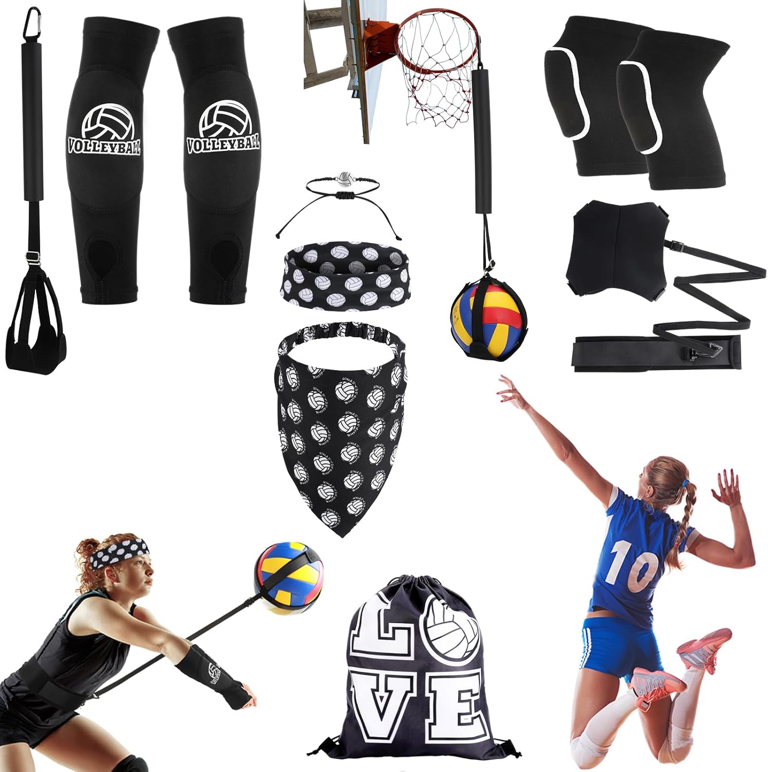 Volleyball Training Equipment Aid Kit, Volleyball Spike Trainer Gear Gifts for Beginners Coaching Supplies