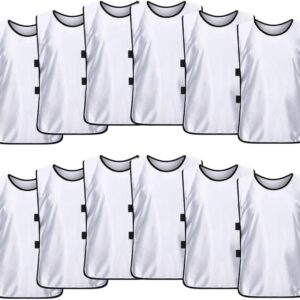 12 Pack Scrimmage Training Vest, Sports Pinnies, Practice Jerseys, Practice Vest for Adult Youth Kids.