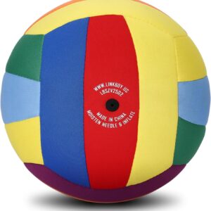 LINKBOY Indoor Volleyball for Kids 6-12 – Soft Volleyball for House & Yard – Colorful and Silent Practice Volleyball with Pump & Needle