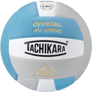Tachikara Sensi-Tec Composite High Performance Volleyball (Powder Blue/White/Silver Gray)