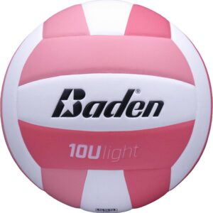 Baden | 10U Light | Official Size, 2 oz Lighter Entry Level Youth Indoor Volleyball | PU Composite, Extra Foam Backing, Reduce Sting