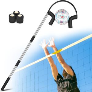 Volleyball Spike Trainer, Adjustable Length 55″-71″ Volleyball Hitting Trainer, Double Arc Protection Quick Pickup Volleyball Training Equipment