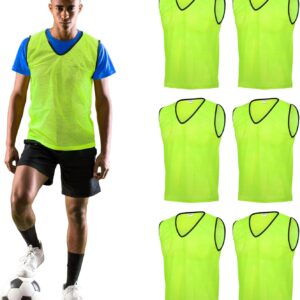 GSi Sports Pinnies – Pack of 06 – Free Size for Youth/Adult – 5 Color Options – Soccer, Basketball Practice Vest