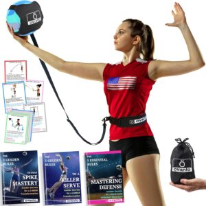 OVANTO Volleyball Training Equipment Aid – Solo Volleyball Equipment in 4 Styles to Serve, Spike, Set and Pass Like a Pro – Adjustable Volleyball Practice Equipment Gift for Beginners & Experts